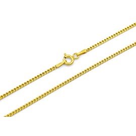 Kauf-mich-weg Curb Chain 925 Sterling Silver Gold-Plated 1.7 mm Wide Choice of Length 40 45 50 55 60 cm Silver Chain Necklace Women's Gold, Silver, No Gemstone