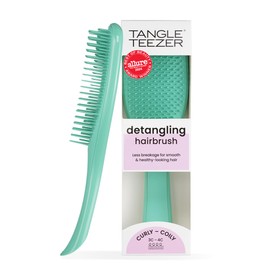 Tangle Teezer Ultimate Detangler Curly Hair Brush, Dry & Wet Hairbrush, Reduces Frizz & Breakage, for 3C to 4C Curly Hair Types, Aqua Green