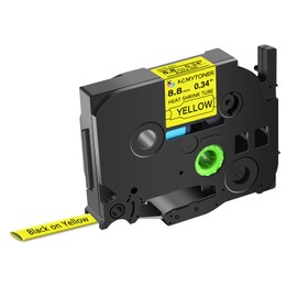 KCMYTONER Compatible for Brother P-Touch HSe-621 HSe621 HS-621 HS621 AHS-621 8.8mm Yellow TZe Heat Shrink Tube Label Tape for PT-E500 PT-E300 PT-H300 PT-E550W PT-P750WVP 3/8 inch x 4.9 feet