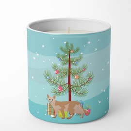 Caroline's Treasures CK4603CDL Devon Rex #3 Cat Merry Christmas 10 oz Decorative Soy Candle Nature Soy Wax Essential Oil Home Decor Ideal for Bedroom Kitchen Bath Office Gift, 10 oz
