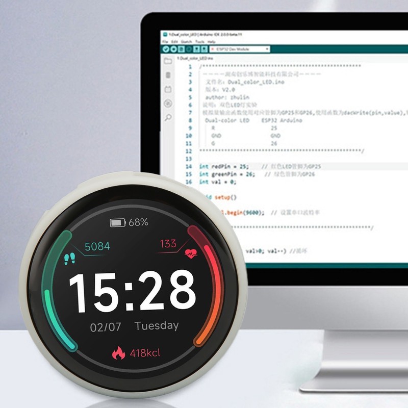 1.28inch Round LCD Module Dual Core CPU 100mA 5V 240x240