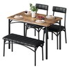 GAOMON Dining Table Set for 4 with Upholstered Bench and