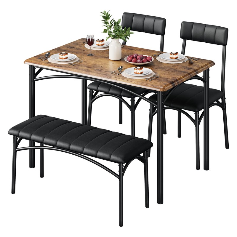 GAOMON Dining Table Set for 4 with Upholstered Bench and