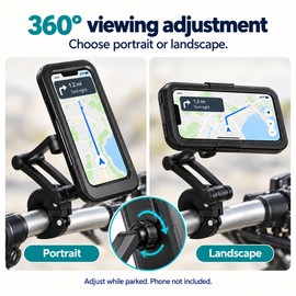 Waterproof Motorcycle Bike Mobile Phone Holder Support Universal Bicycle GPS 360° Rotating Adjustable Motorcycle Cellphone Stand