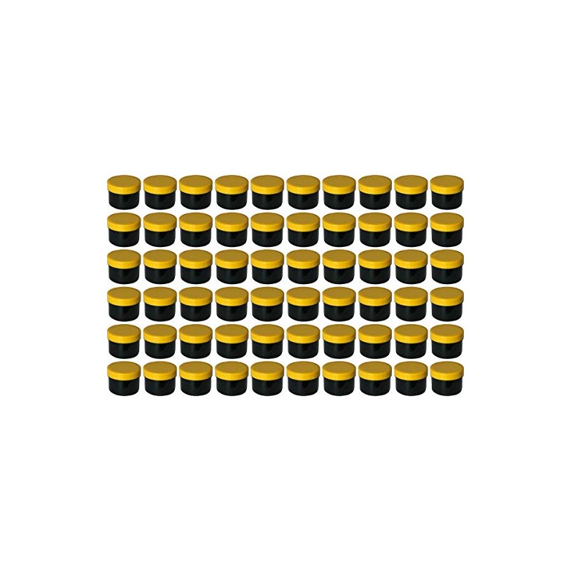 60 Ointment Containers, Cream Jars, Flat Black, 35 ml Capacity