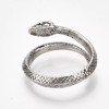 Unbranded Alloy Cuff Finger Ring Snake Antique Silver Size 5