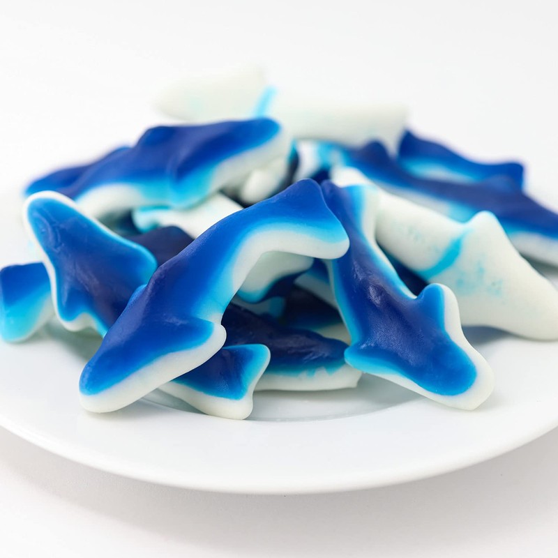 Funtasty Blue Shark Gummy Marshmallow Candy, Blue Raspberry Flavor -