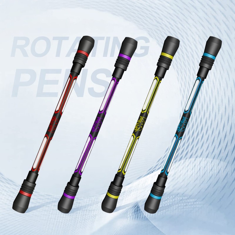 RoserRose 4-Piece Spinning Pen, Rotating Pen, Rolling Finger Rotation Pens,