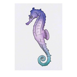 'Tropical Seahorse' Temporary Tattoo - Water Resistant, Skin-Safe, Non-Toxic Transfer (TO00071927)