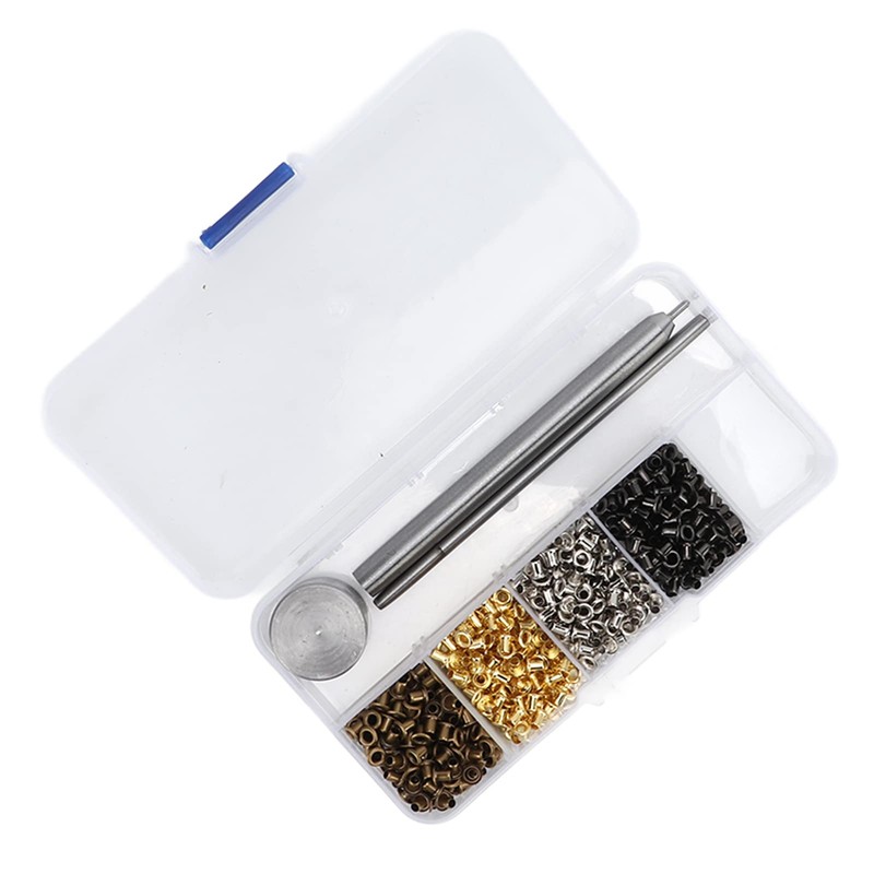 Grommets Tool Metal Eyelets Kit, 2mm Mini Grommets Copper Metal
