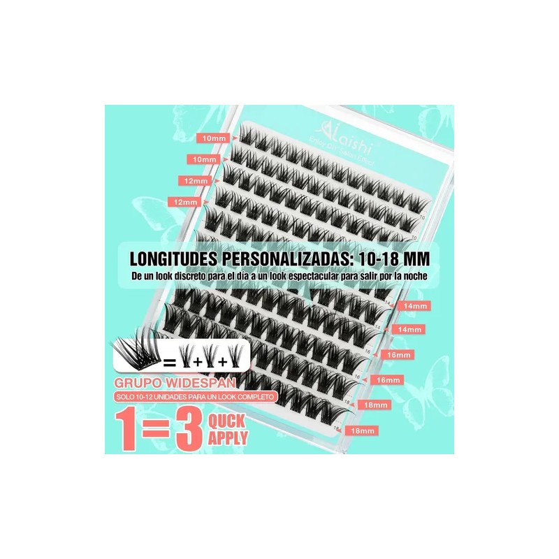 Set Extension De Pestañas Autoadhesivas Con Pinzas 120 Pieces 10-18