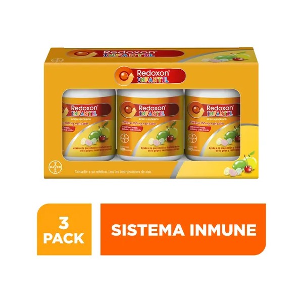 Redoxon Infantil Vitamina C 100 Tabletas Masticables 3 Pack