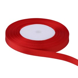 Trimming Shop 25 Meters Satin Ribbons Red, White, Green Christmas 25mm Wide Ribbon Set For DIY Craft, Gift Wrapping, Home and Christmas Tree Decoration, Door Wreaths and Bows Making