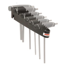 Extreme Max 5001.6715 Wall-Mount Aluminum T-Handle Wrench Holder for Enclosed Race Trailer, Shop, Garage, Storage - Holds 9 T-Handle Wrenches, Black