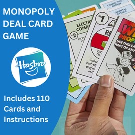 Monopoly Deal Card Game + Playing Cards with Travel Case & Plastic Case | Card Games for Adults, Travel Games for Kids, Deck of Cards - Hasbro