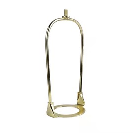 Generic 6 Inch Brass Lamp Harp Holder, Fits E26/E27 Light Base, Includes UNO Fitter Adapter, Detachable, Gold