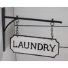 Foreside Home & Garden White and Black Enamel Laundry Wall