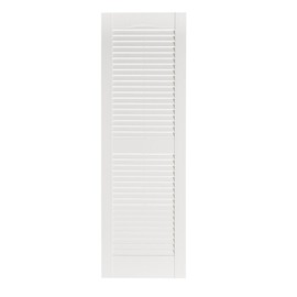 Perfect Shutters Premier Louver Exterior Decorative Shutter, 15" x 55", White