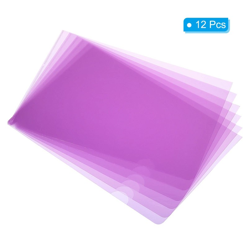 PATIKIL L Type Folders 12 Pack A4 Plastic Clear Document