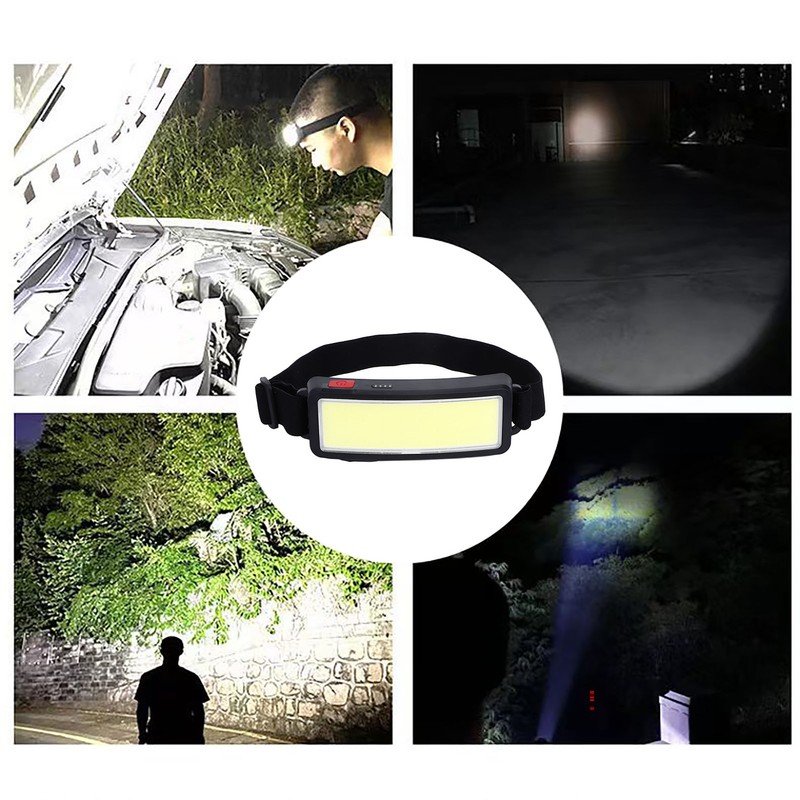 LED Headlight USB Charging IP64 Waterproof Adjustable Floodlight Head Lamp