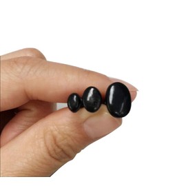 50PCS Black Plastic Shape Oval Safety Eyes and Nose for Bear Plush Doll Stuffed DIY Make Craft (8 x 11mm)