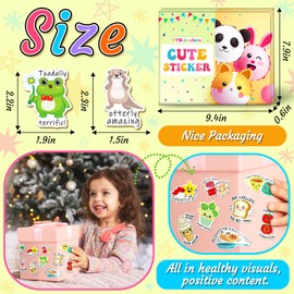 STKJoviale 600PCS Cute Stickers for Kids, Vinyl Kid Stickers Classroom Punny Reward Stickers for Students Teacher, Fun Animal Stickers Waterproof Water Bottles Stickers Incentive