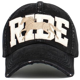 KBVT-836 BLK Urban Fashion Vintage Baseball Cap Distressed Washed Dad Hat Trend Adjustable Unisex