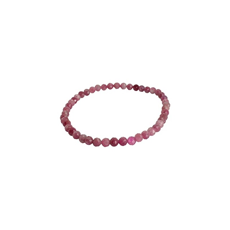 Budawi® Pink Tourmaline Bracelet Beads 4mm Faceted on Stretch Band,