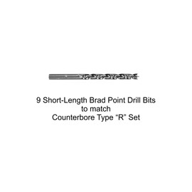 Set Of 9 'R' Counterbores in Wood Holder