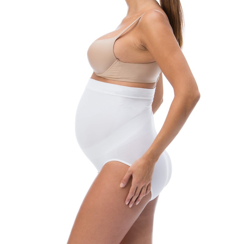 RelaxMaternity 5100 (White, S) Cotton over the bump maternity knickers