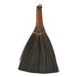MACOSA MS221224 Tischbesen Natur Seegras Jute Dunkelgrau 31 cm Tischfeger Mini Handfeger Strohbesen Handbesen Grau Tischkehrer Kehrbesen Tischkehrer Tisch Besen