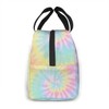 JIMOWANG Pastel Tie Dye Portable Lunch Bag Compact Tote Bag