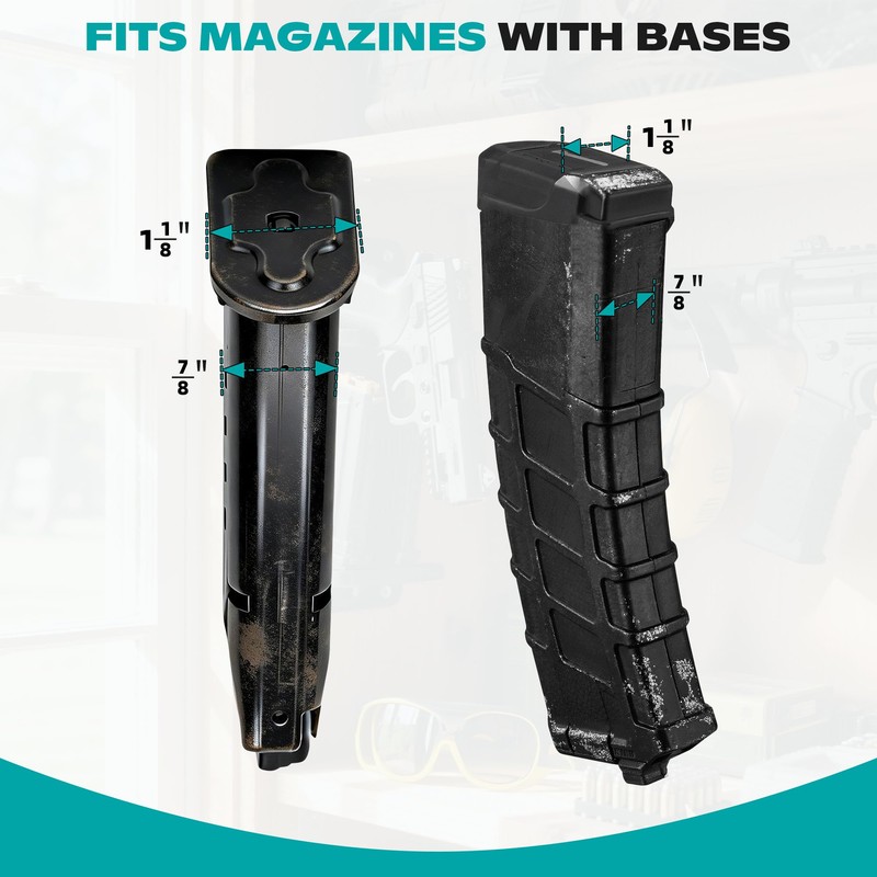 Under Gun Safe Shelf Magazine Holder, Universal Pistol Magazine Holder