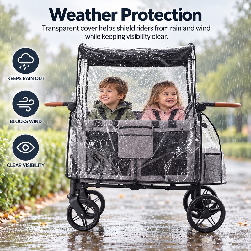 Stroller Wagon Rain Cover for W4 Quad Stroller – Plastic