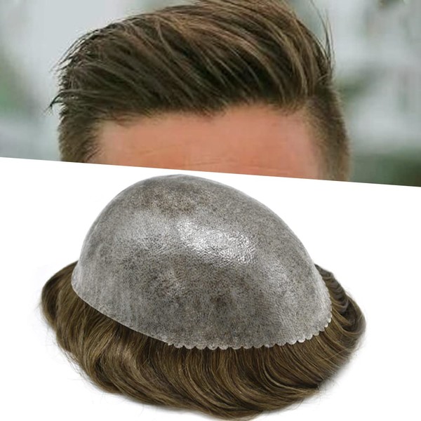 Healthlif Full PU Toupee For Men Human Hair Piece Durable