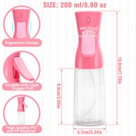 Fun Gift Spray Bottle For Hair,Continuous Water Mister for Hairstyling, Salons, Cleaning, Plants,Essential Oil Scents,Ultra Fine Mist Sprayer,6.8 OZ /200 ML-pink(Christmas Gifts)