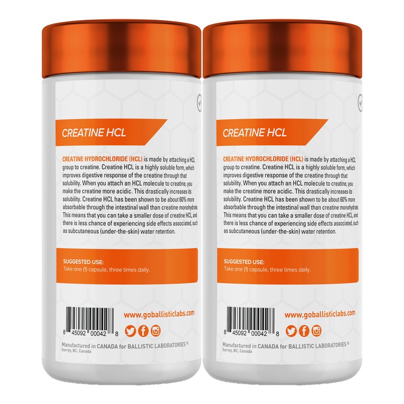 Ballistic Creatine HCL Capsules | Bloat Free Creatine Hydrochloride |