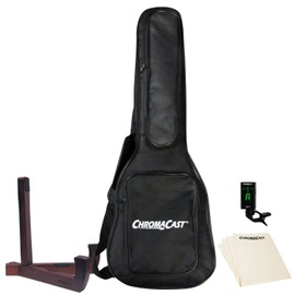 Ukulele Accessory Pack - Includes: Wooden Uke Stand, Padded Ukulele Bag, Clip-On Tuner and Polish Cloth
