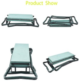 Garden Kneeler And Seat Stool Garden Bench Foldable Kneeler Stool Portable Garden Folding Stool With Tool Pouch and Soft Kneeling Pad
