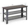 Julimoon 3-Tier Shoe Bench - Retro Metal Shoe Storage with