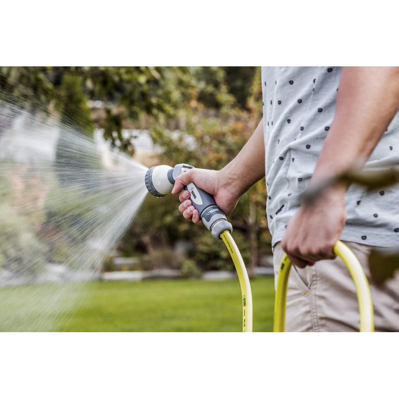 REHAU Gartenbrause Comfort, 8 Wasserstrahlformen, Garten Handbrause mit Einhand-Bedienfunktion