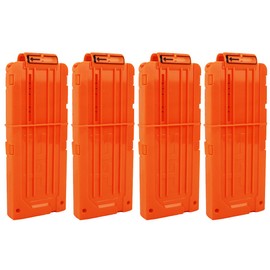OIMIO Bullet Clips, 4 Pack 12-Darts Quick Reload Clips Magazine Clips for Nerf n-Strike Elite Blaster(Orange)