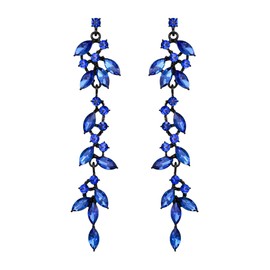 EVER FAITH Rhinestone Crystal Chandelier Earrings for Women, Fashion Jewellery Art Deco Marquise Bridal Long Earrings for Prom, Crystal