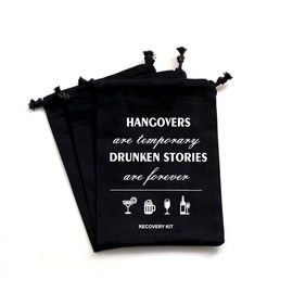 BIG EVENTS Set of 10 Bags party favor kit bachelorette party - Bachelor Survival Kit Party Bag - Drawstring Favor Bags - 5 * 7 Inches Cotton Black Bags