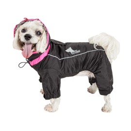 DOGHELIOS 'Weather-King' Windproof Waterproof and Insulated Adjustable Full Bodied Pet Dog Jacket Coat w/ Heat Retention Technology, Small, Black