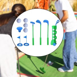 Perfeclan Toddlers Golf Set Toy Sports Practicatic Kids Golf Club Children's Golf Game Set for Children 3 4 5 6 7 8 Years Old, Green