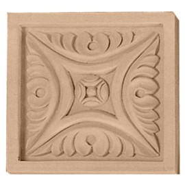 Ekena Millwork ROS05X05X01MDAL Large Middlesbrough Rosette, 5 1/8" X 5 1/8" X 7/8", Alder