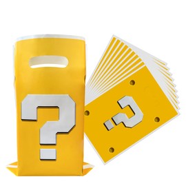 OULUN 30Pcs Super Brothers Party Favor Bags,Super Brothers Birthday Gift Candy Bags,Super Brothers Question Mark Party Decoration Supplies