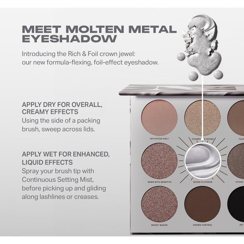 Morphe Rich & Foiled Artistry Palette, Eye Shadow Palette -