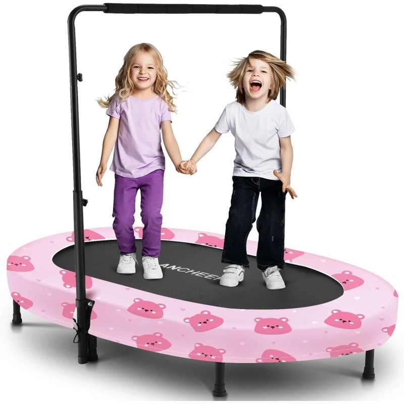 Unbranded Foldable Trampoline, Mini Rebounder Trampoline with Adjustable Handle, Exercise~
